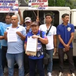 PISTON presents its fare hike petition before filing at the LTFRB on Monday, April 20.