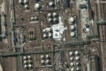 PHOTO: Aerial view of damaged oil refinery in Russia