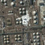 PHOTO: Aerial view of damaged oil refinery in Russia
