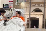 Rep. Martin Romualdez undergoes booking procedures while confined at Cardinal Santos Medical Center on Sept. 7. (left), the Philippine General Hospital facade. (right)