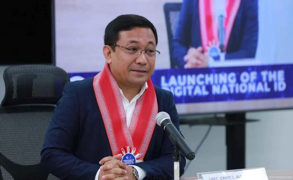 Usec. David Almirol speaking at a press conference after the launch of the digital national ID on June 10, 2024.