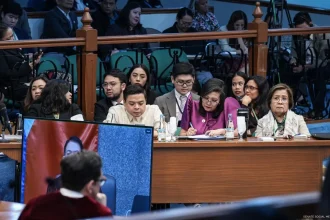 House prosecution panel members during the Oct. 7 impeachment trial when seven bank representatives took the witness stand and testified on the bank accounts of the vice president and her husband.