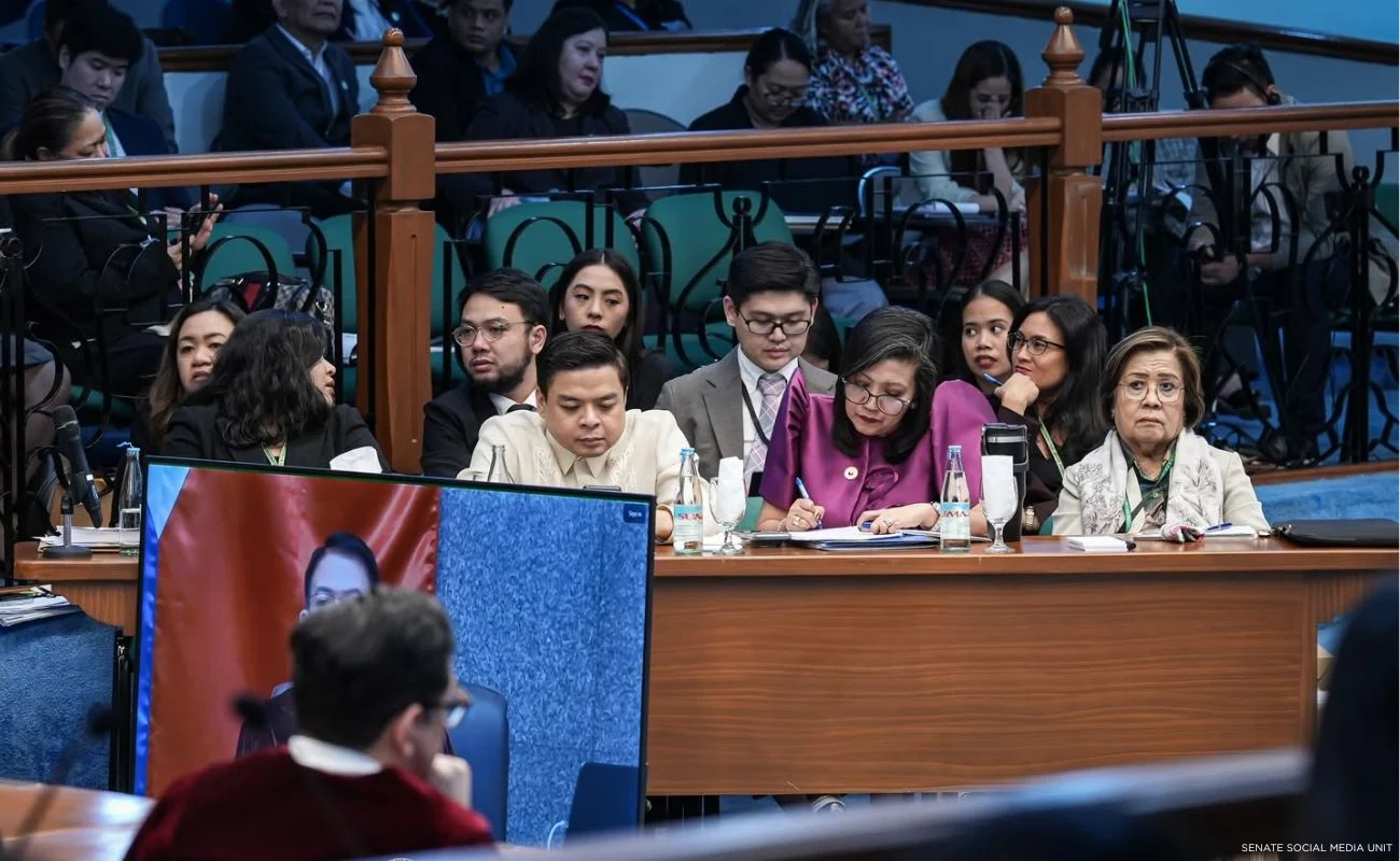 House prosecution panel members during the Oct. 7 impeachment trial when seven bank representatives took the witness stand and testified on the bank accounts of the vice president and her husband.