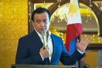 Former Sen. Sonny Trillanes holds a press conference on Oct. 2, a day after prosecutors announced that he would no longer testify in the impeachment trial of Vice President Sara Duterte.